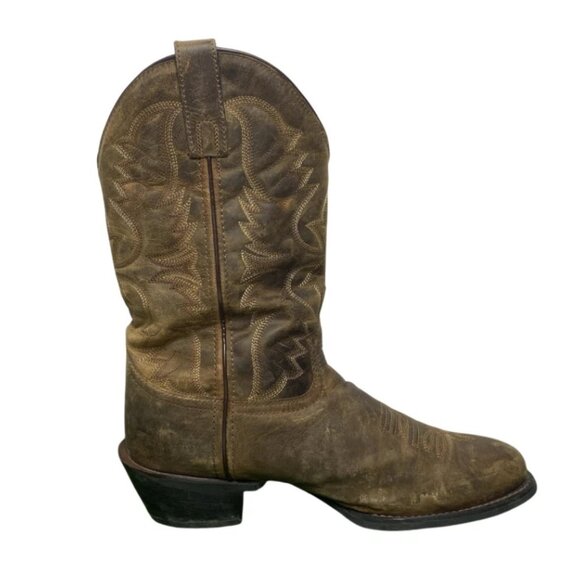 Laredo Birchwood Round Toe Cowboy Mens Brown Casual Boots 68452 Size 10.5 D - Picture 7 of 9